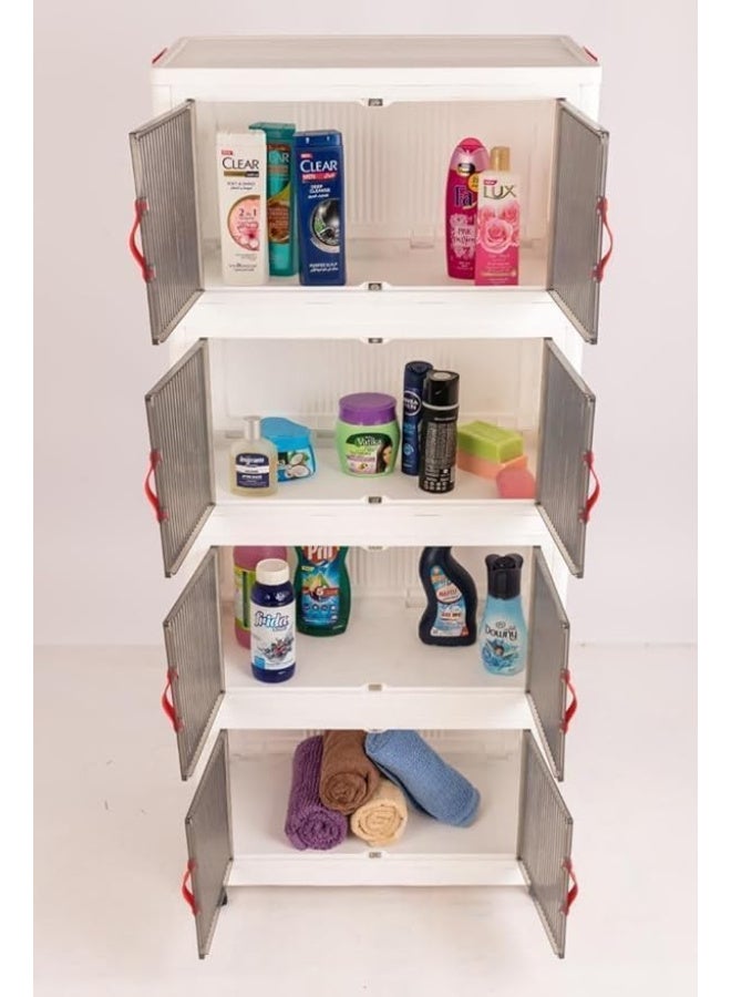 Khorshed Plast Fantasia wardrobe with 4 plastic shelves from Khorshid Plastic, white color B0D4K9N7JX - Image 3